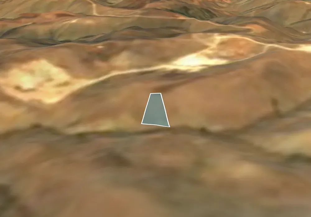 628 parsel'de 5400 m2 satılık arsa — 3B arazi görünümü